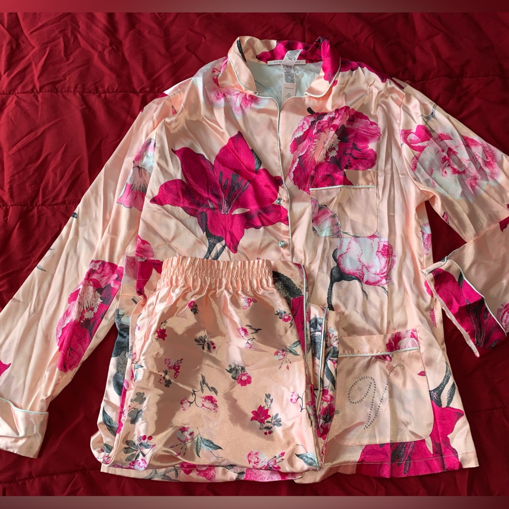 Victoria's Secret Floral Satin Pajama Set